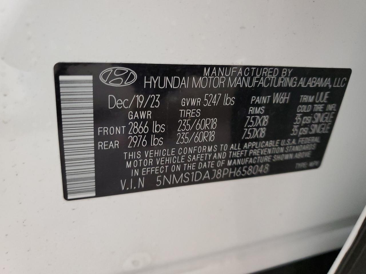 5NMS1DAJ8PH658048 2023 Hyundai Santa Fe Se