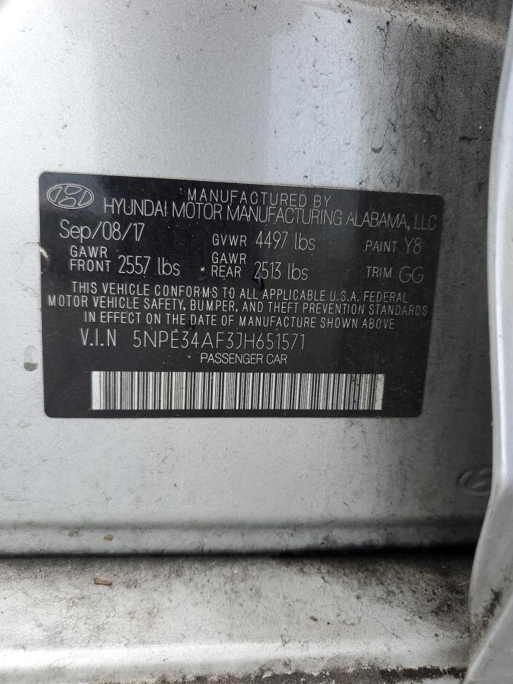 5NPE34AF3JH651571 2018 Hyundai Sonata Sport