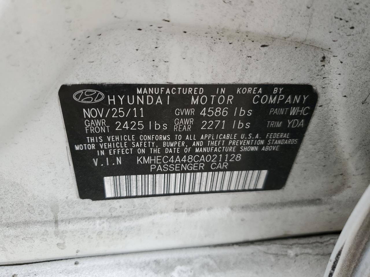 KMHEC4A48CA021128 2012 Hyundai Sonata Hybrid