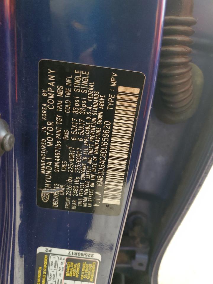 2013 Hyundai Tucson Gls VIN: KM8JU3AC6DU659620 Lot: 68602854