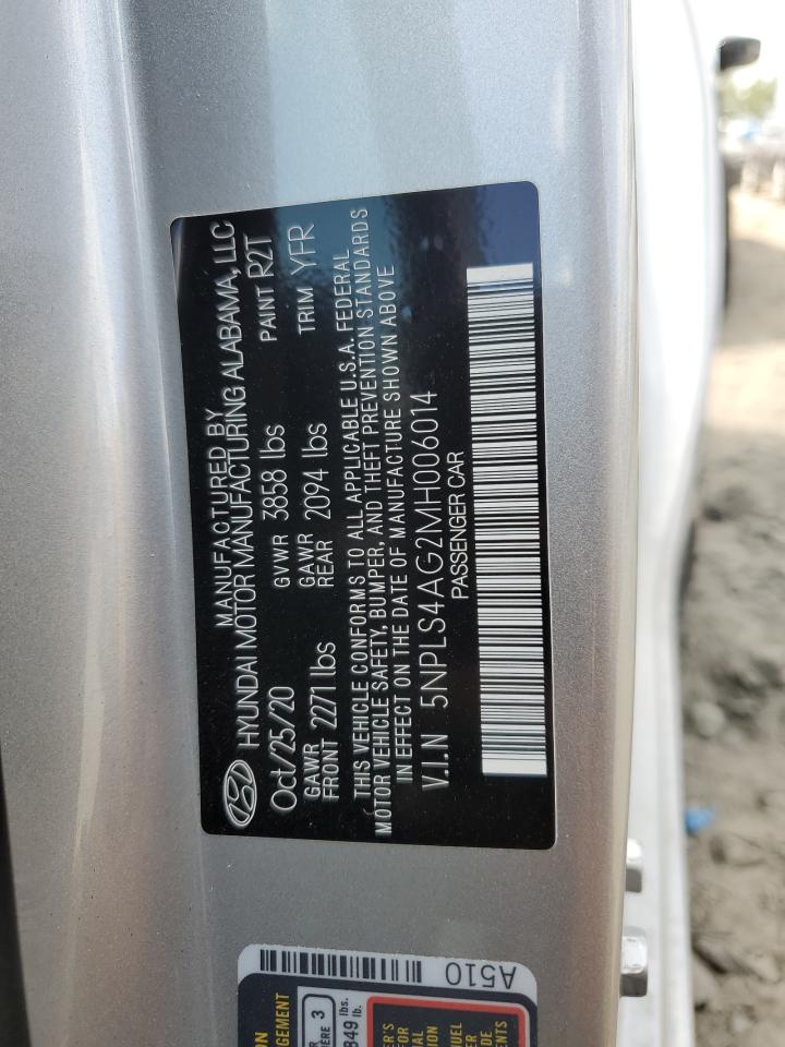 2021 Hyundai Elantra Sel VIN: 5NPLS4AG2MH006014 Lot: 66719644