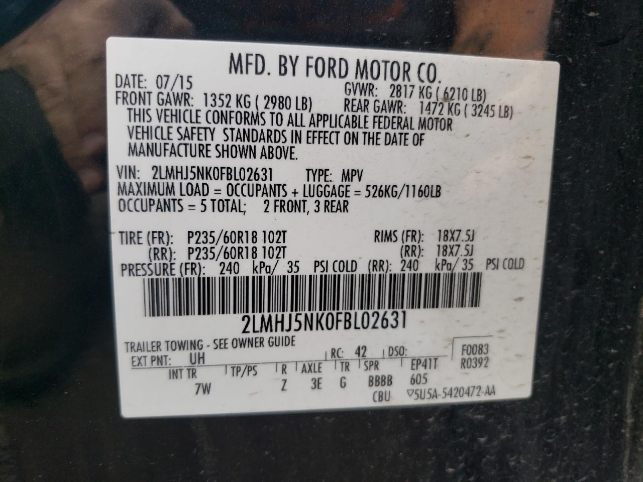 2015 Lincoln MKT - Image 13