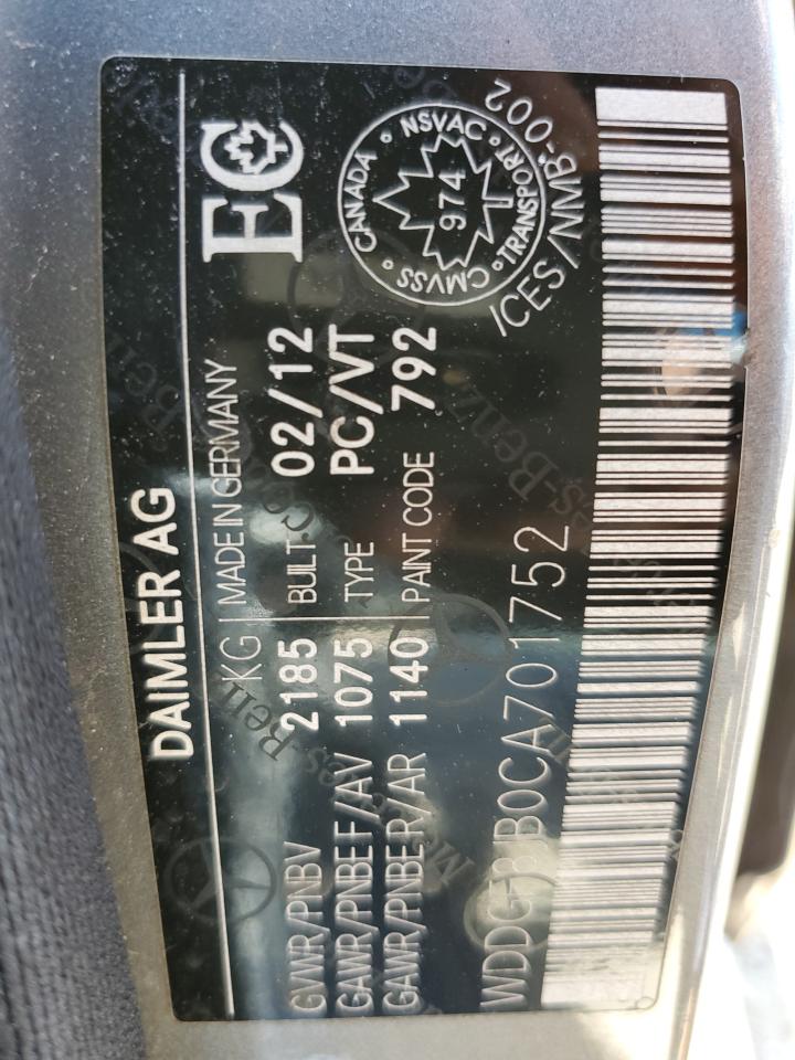 2012 Mercedes-Benz C 350 4Matic VIN: WDDGF8JB0CA701752 Lot: 66651174