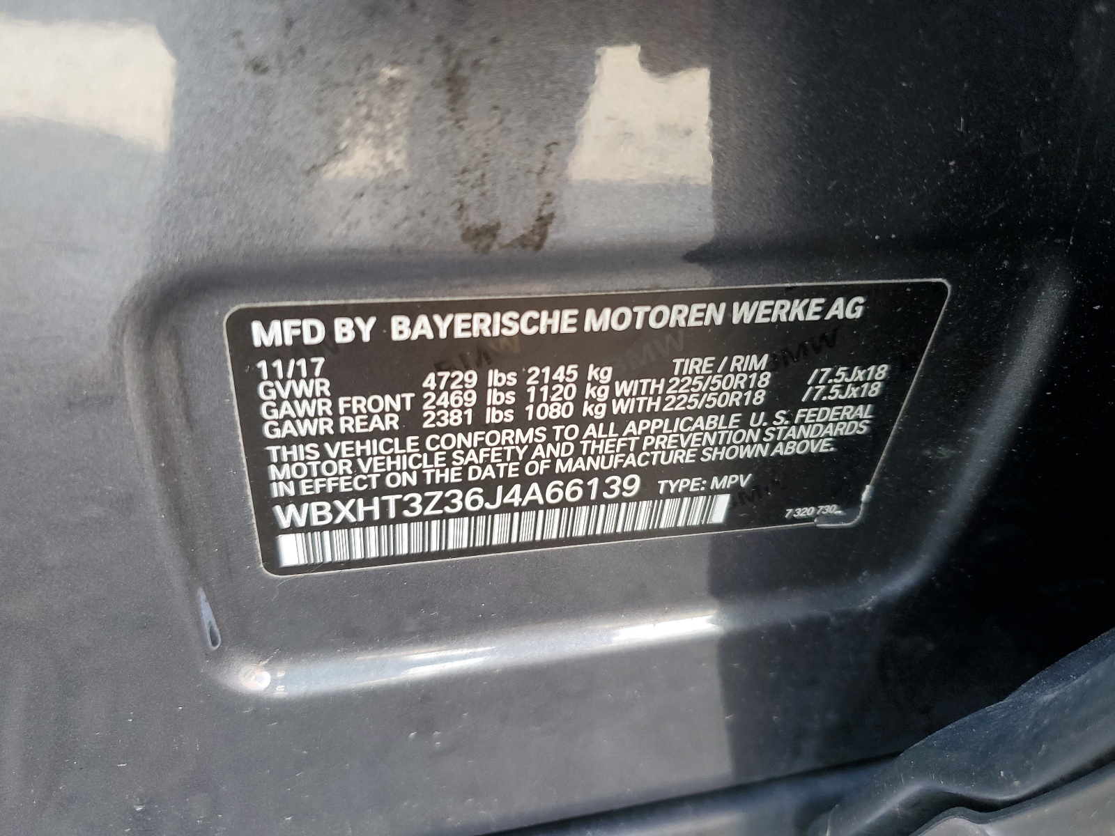 WBXHT3Z36J4A66139 2018 BMW X1 xDrive28I