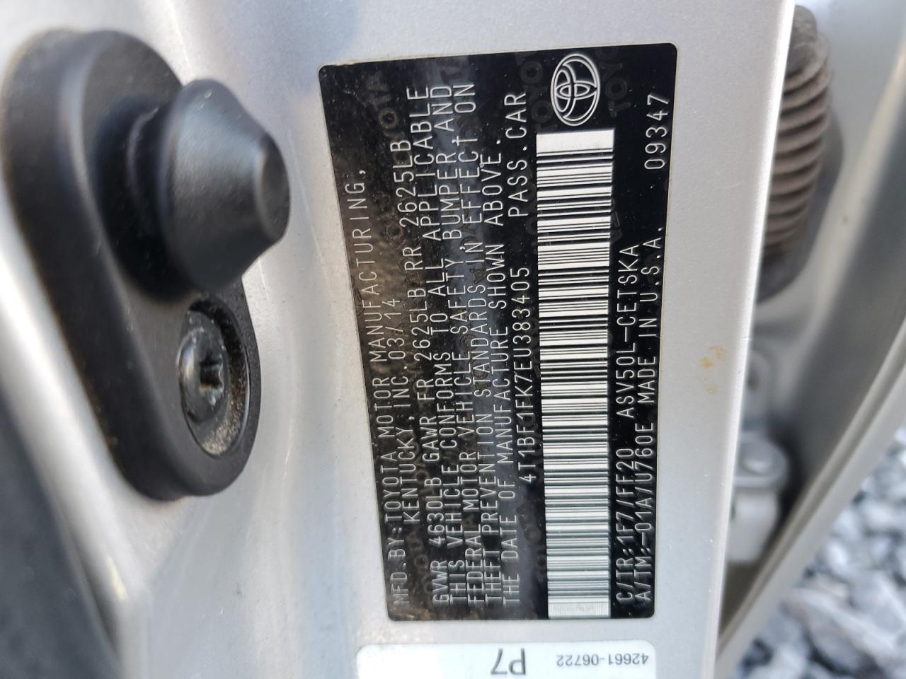 4T1BF1FK7EU383405 2014 Toyota Camry L