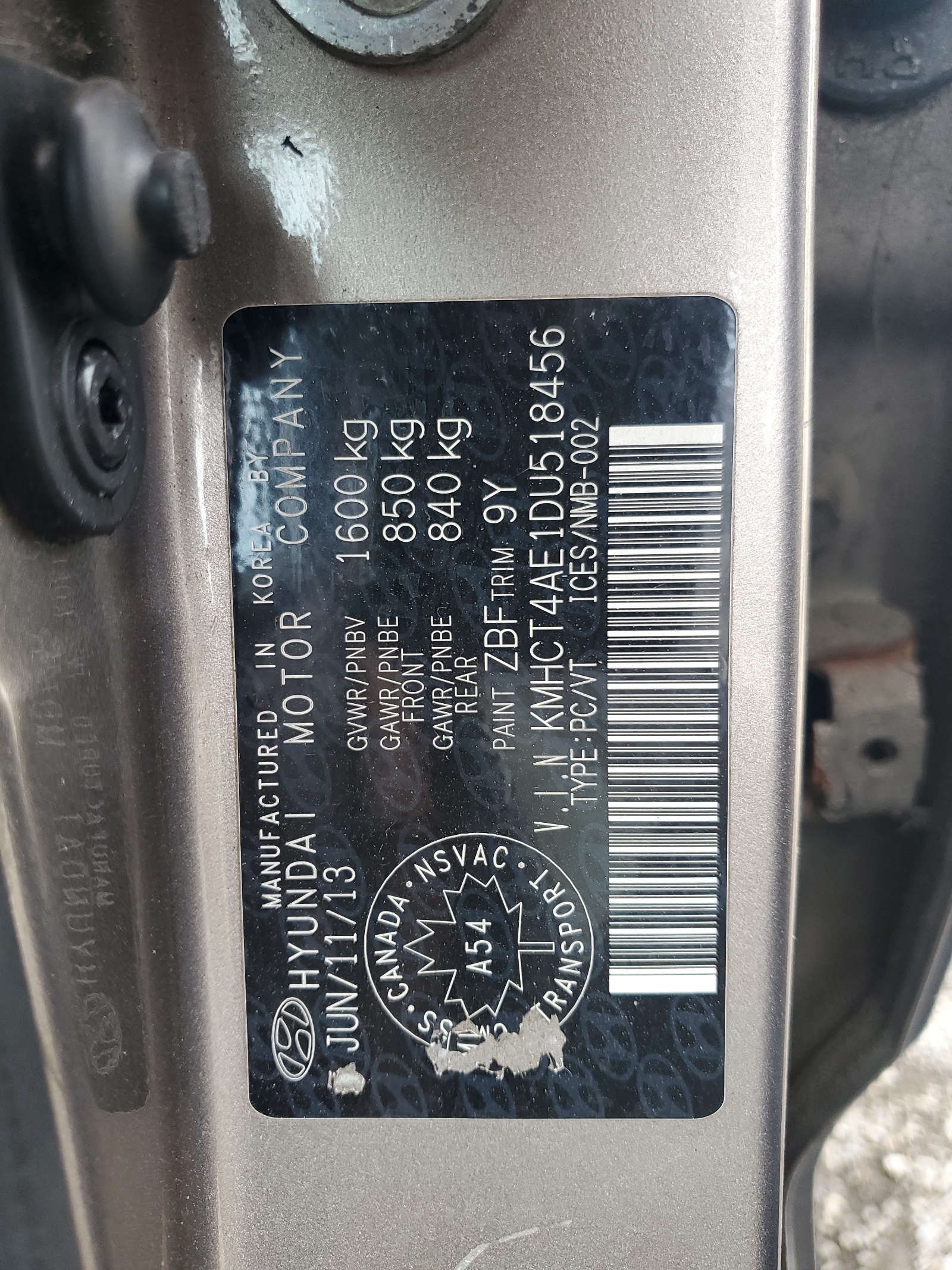 KMHCT4AE1DU518456 2013 Hyundai Accent Gls