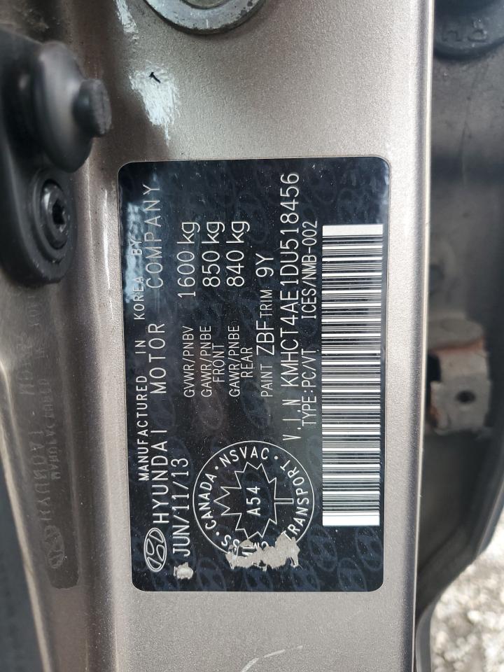 2013 Hyundai Accent Gls VIN: KMHCT4AE1DU518456 Lot: 65809924