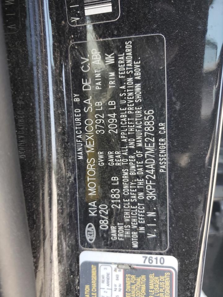 2021 Kia Forte Fe VIN: 3KPF24AD7ME278856 Lot: 66891424