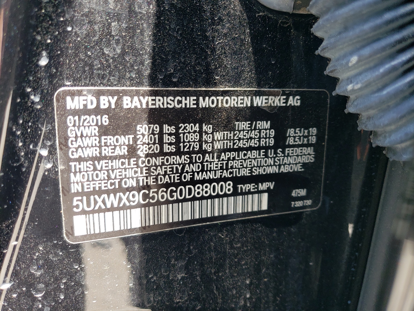 5UXWX9C56G0D88008 2016 BMW X3 xDrive28I