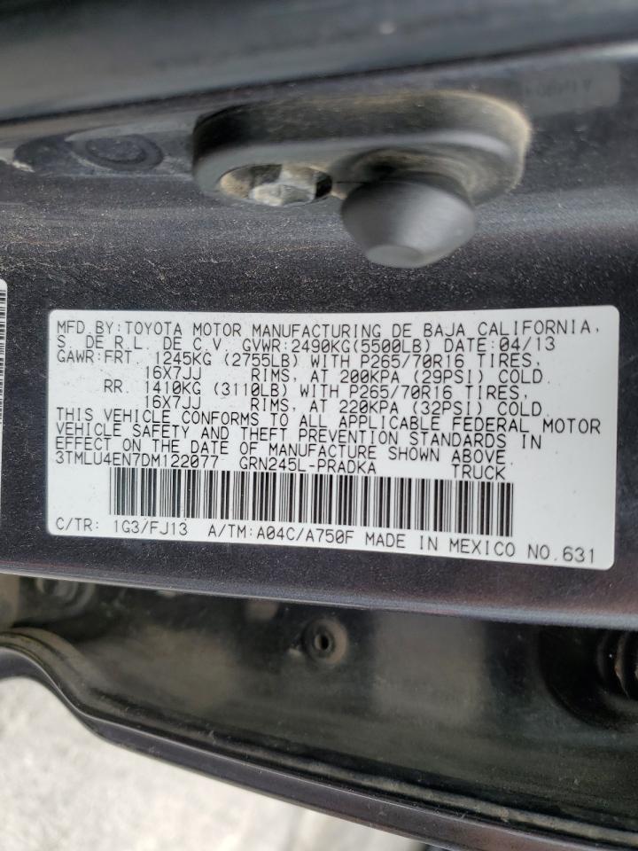 2013 Toyota Tacoma Double Cab VIN: 3TMLU4EN7DM122077 Lot: 65929114