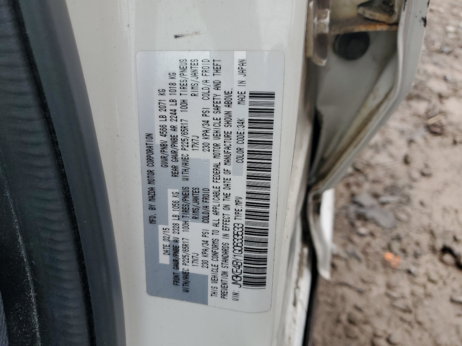 JM3KE4BY1G0633533 2016 Mazda Cx-5 Sport