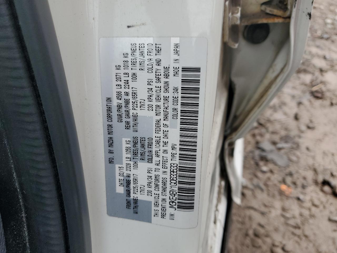 2016 Mazda Cx-5 Sport VIN: JM3KE4BY1G0633533 Lot: 66249254