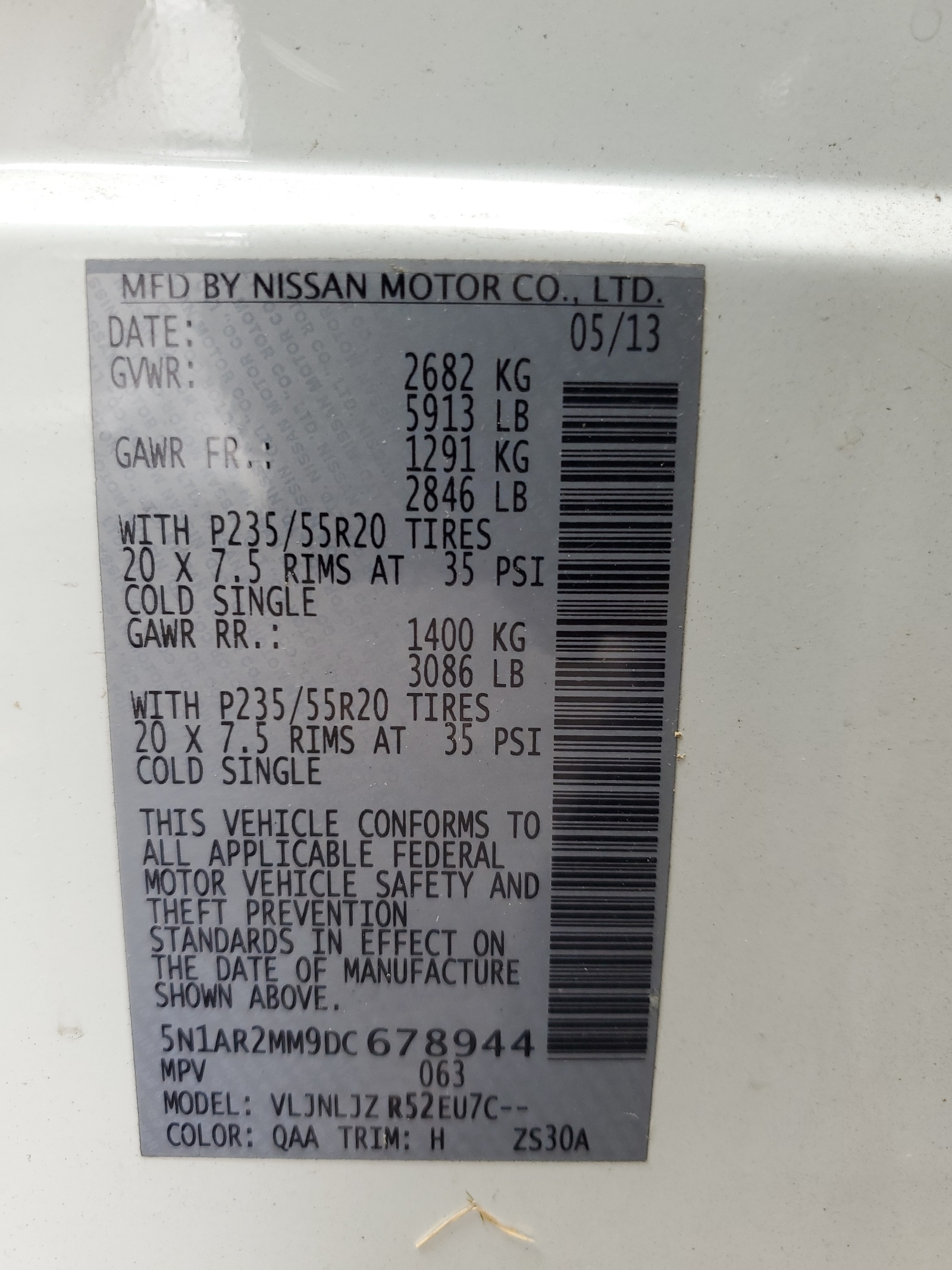 5N1AR2MM9DC678944 2013 Nissan Pathfinder S