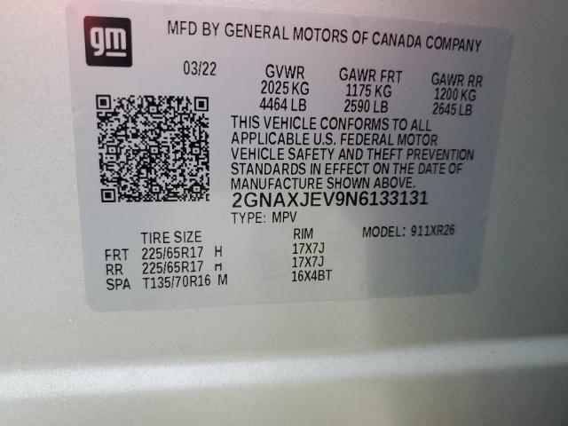 2GNAXJEV9N6133131 Chevrolet Equinox LT 12