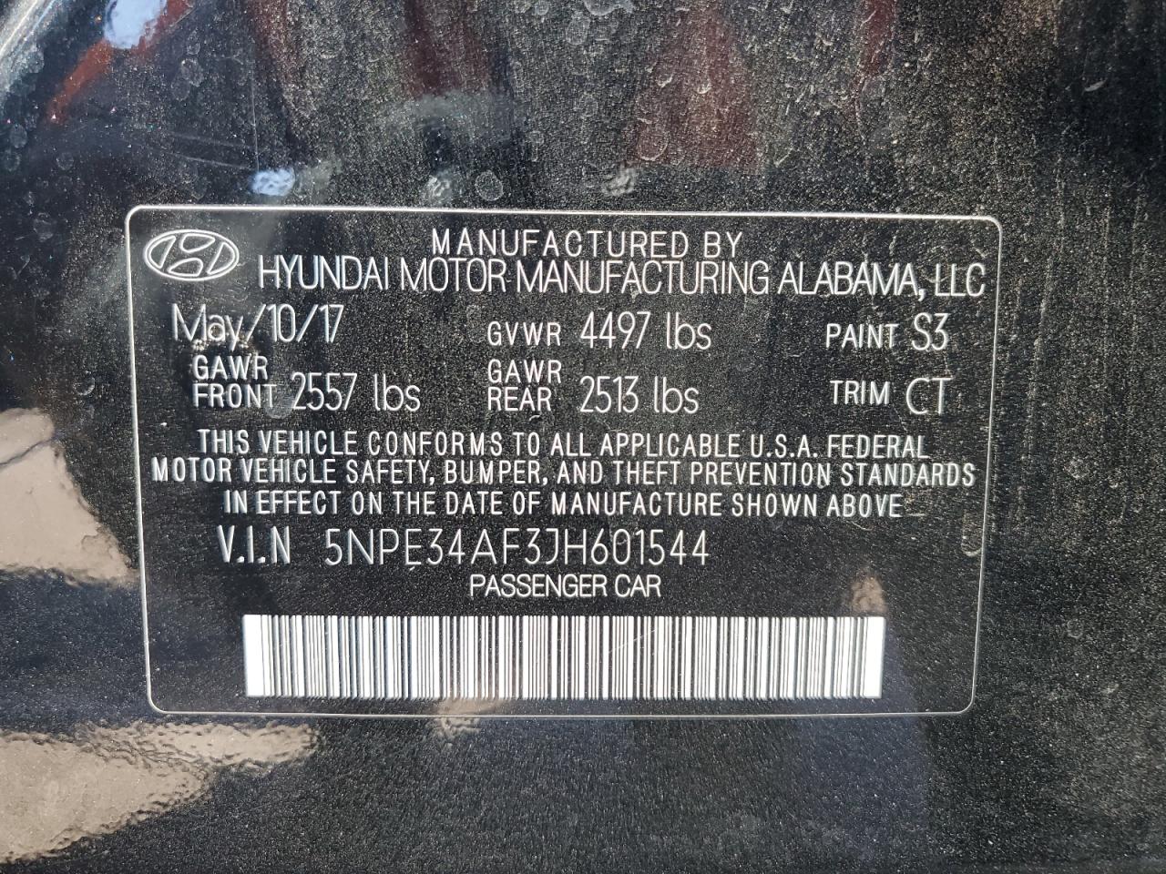 2018 Hyundai Sonata Sport VIN: 5NPE34AF3JH601544 Lot: 69279744