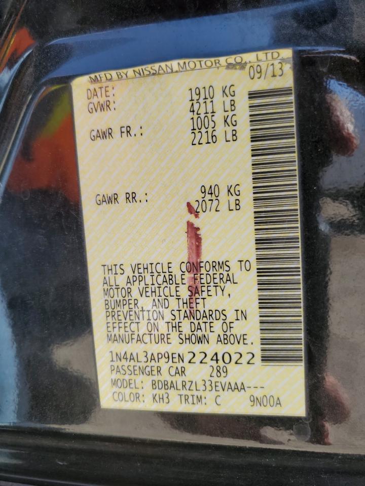 2014 Nissan Altima 2.5 VIN: 1N4AL3AP9EN224022 Lot: 68393124