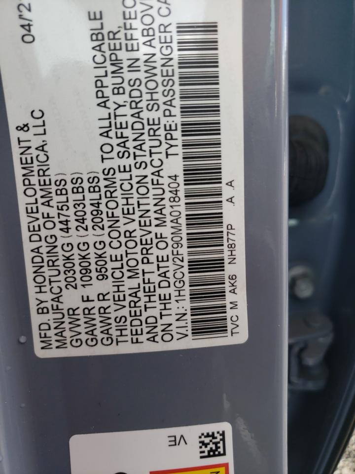 1HGCV2F90MA018404 2021 Honda Accord Touring