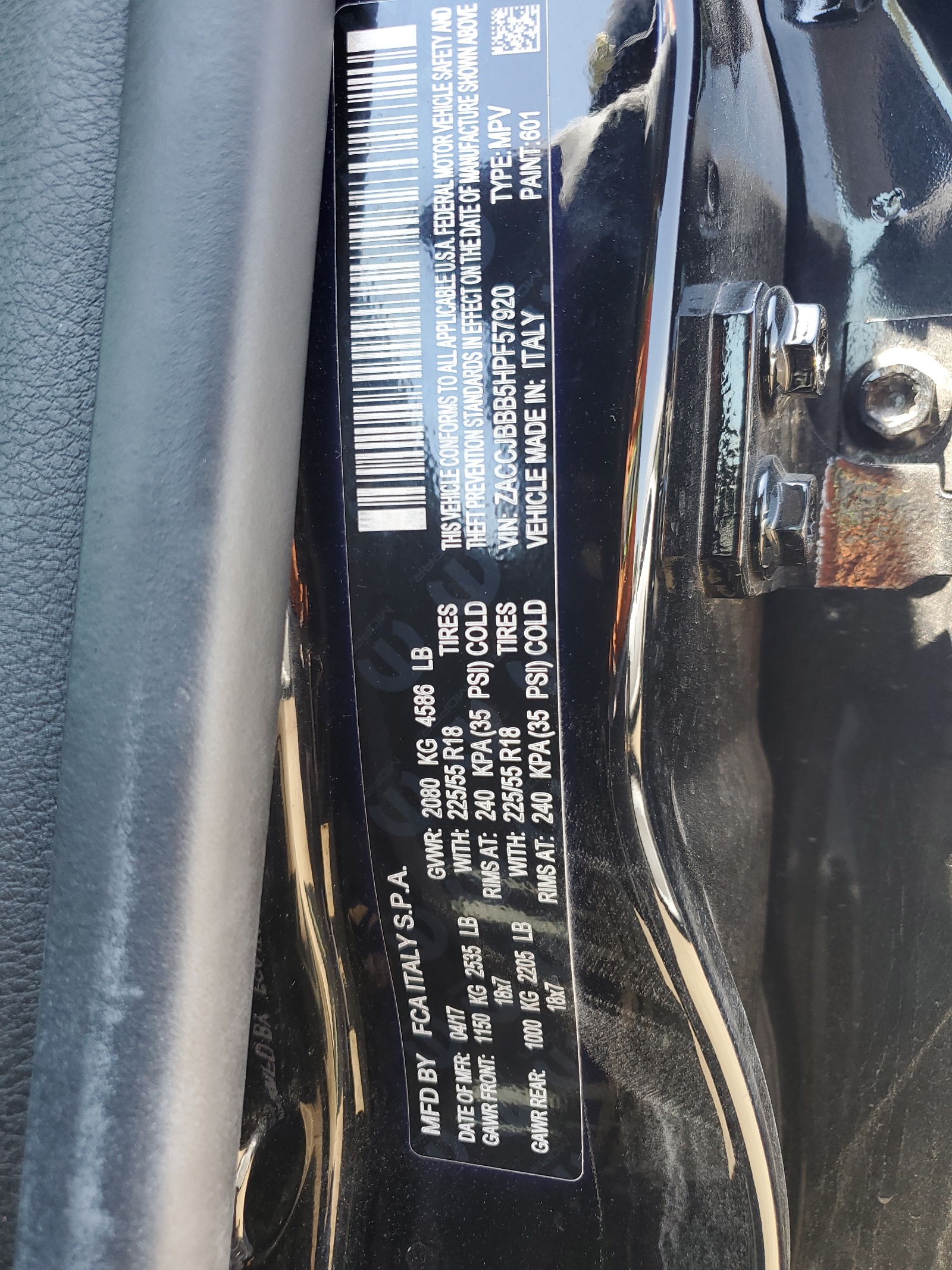 ZACCJBBB5HPF57920 2017 Jeep Renegade Latitude