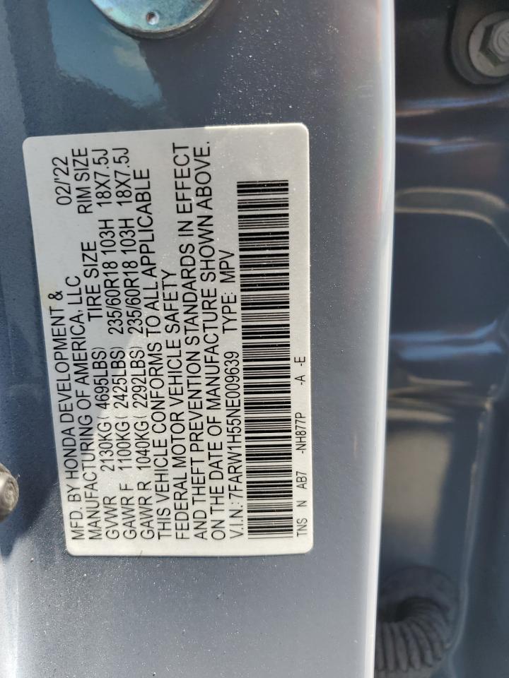 2022 Honda Cr-V Ex VIN: 7FARW1H55NE009639 Lot: 66575064
