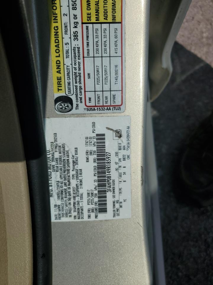 3FAHP08149R185927 2009 Ford Fusion Sel