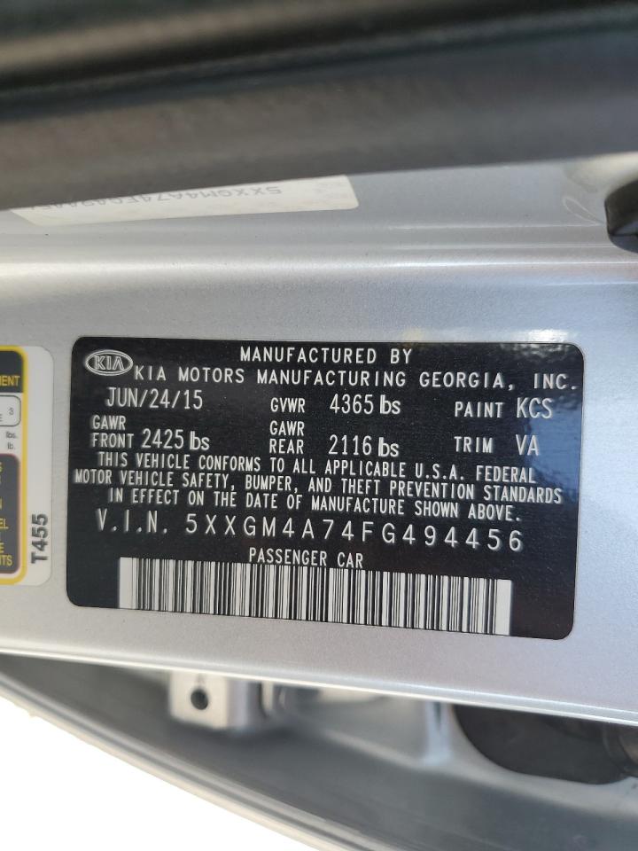 5XXGM4A74FG494456 2015 Kia Optima Lx