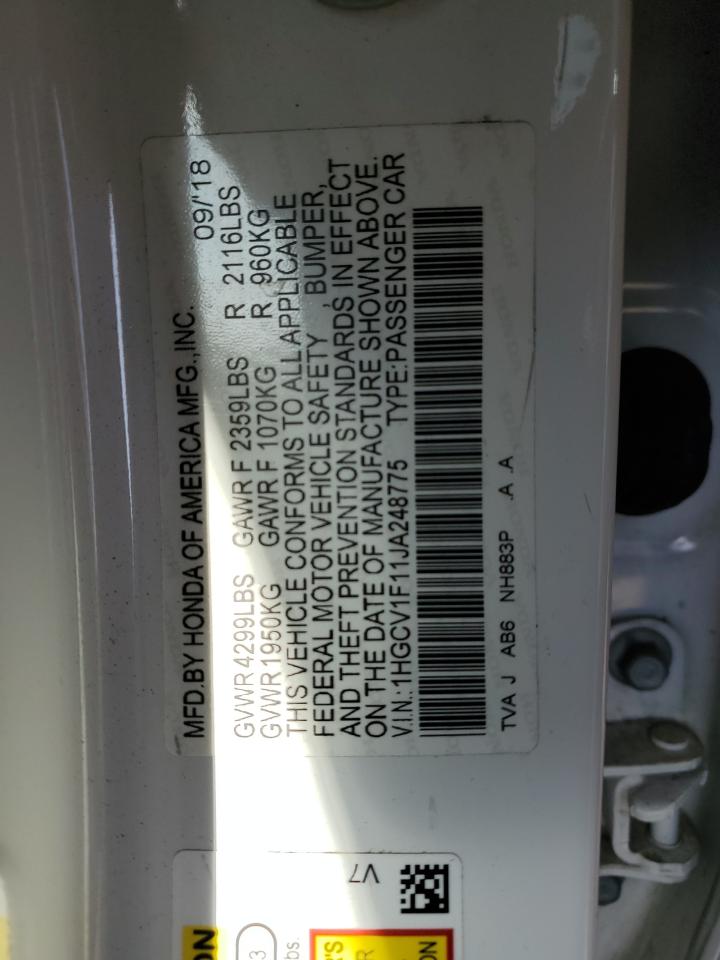 1HGCV1F11JA248775 2018 HONDA ACCORD - Image 12