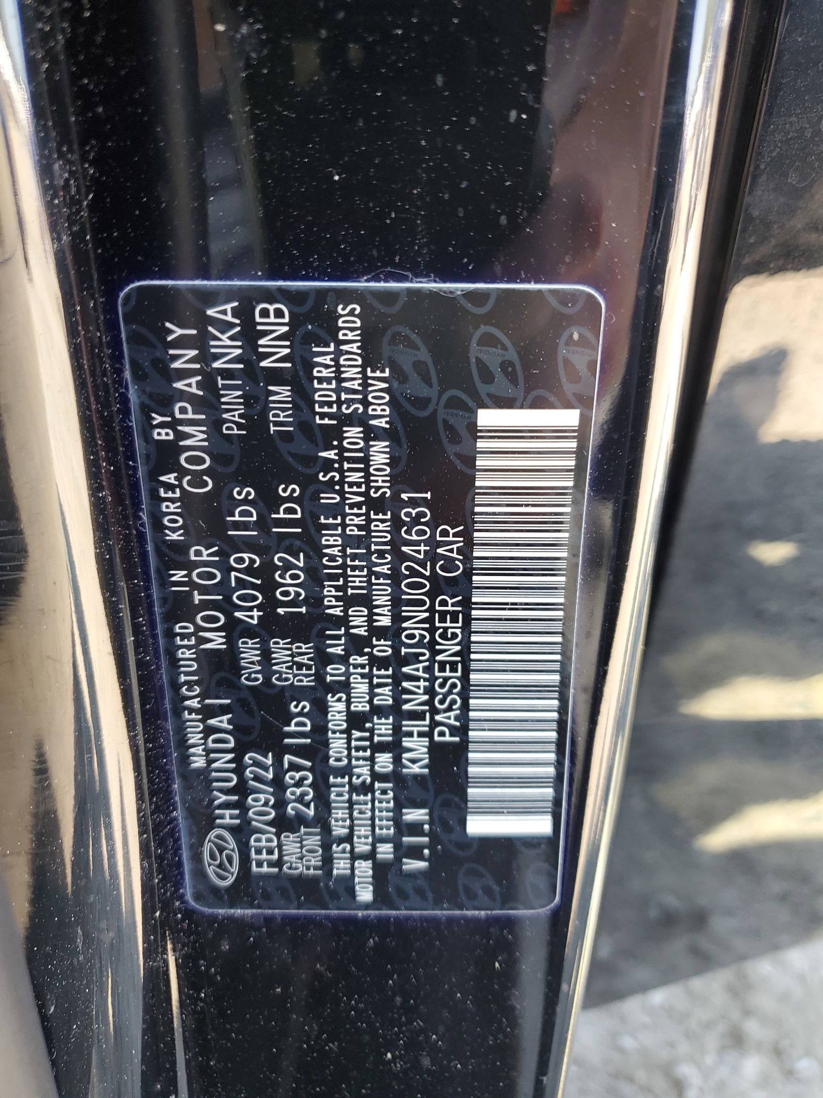 KMHLN4AJ9NU024631 2022 Hyundai Elantra Limited