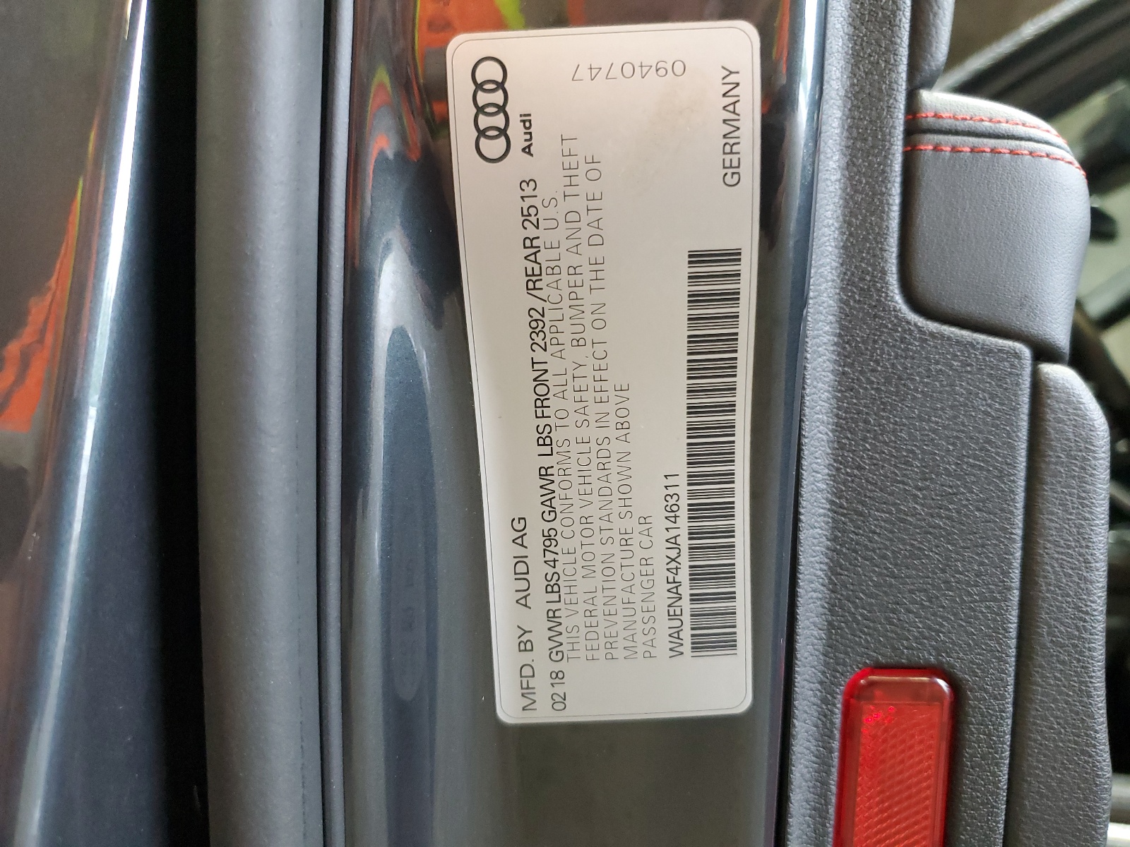 WAUENAF4XJA146311 2018 Audi A4 Premium Plus