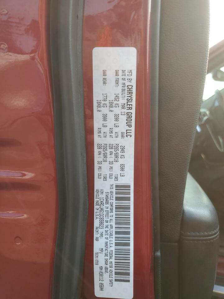 2013 Dodge Durango Sxt VIN: 1C4RDJAG1DC658623 Lot: 66891464