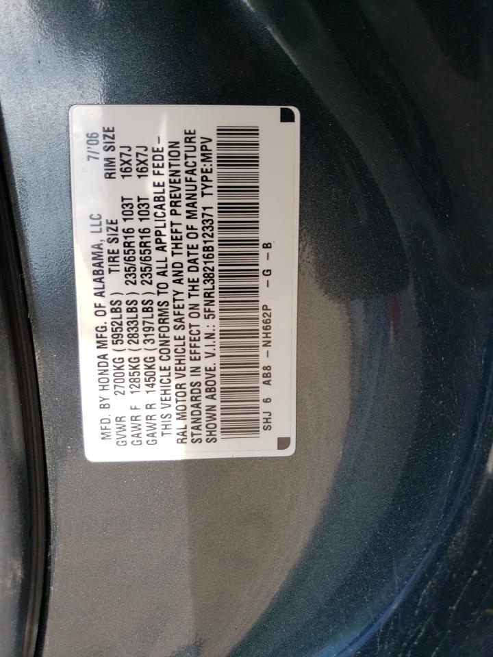 2006 Honda Odyssey Lx VIN: 5FNRL38216B123371 Lot: 88441635