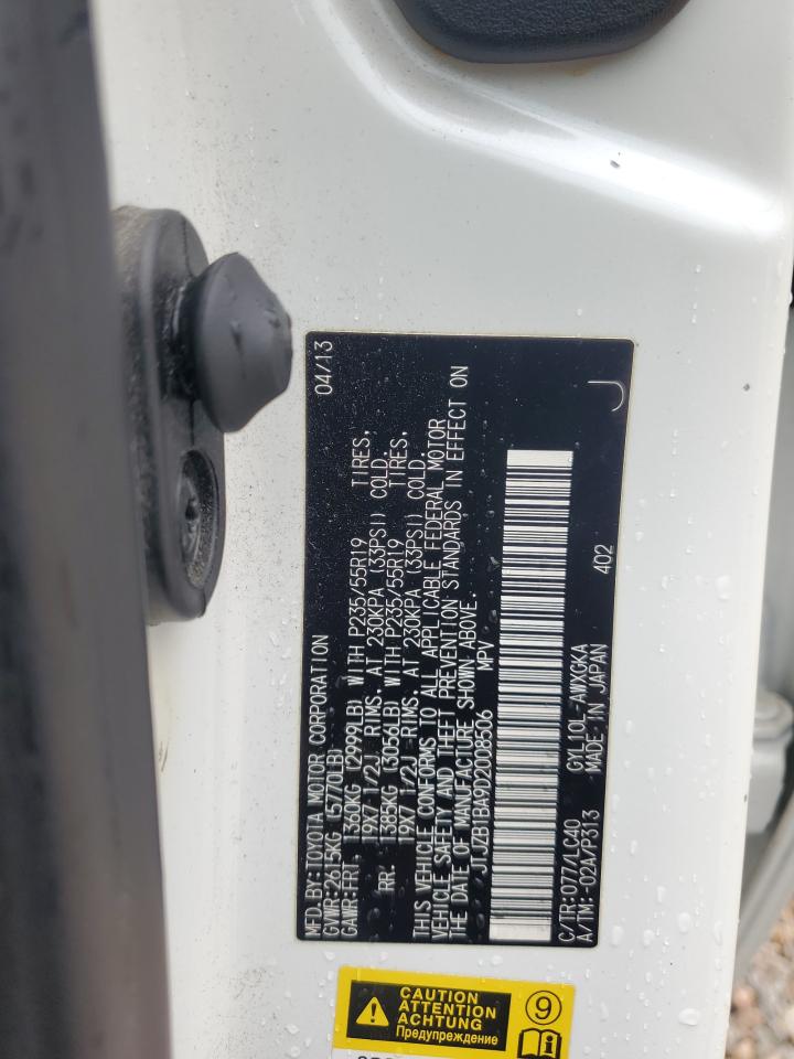 2013 Lexus Rx 450H VIN: JTJZB1BA9D2008506 Lot: 66543034