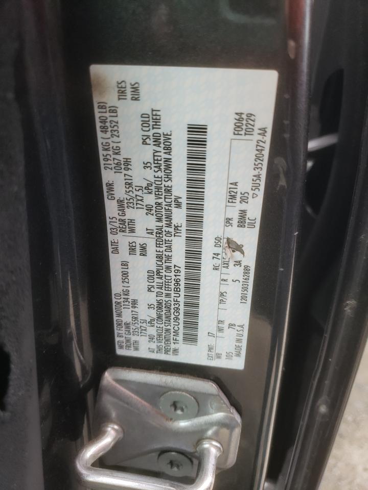 2015 Ford Escape Se VIN: 1FMCU9G93FUB96197 Lot: 67583784