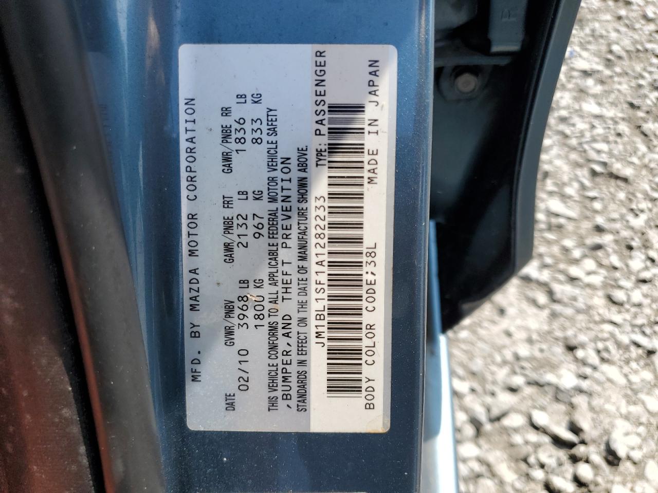 2010 Mazda 3 I VIN: JM1BL1SF1A1282233 Lot: 67969544