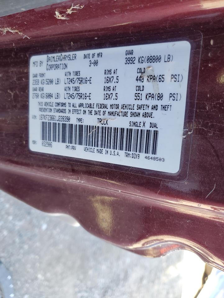 1B7KF23661J228390 2001 Dodge Ram 2500