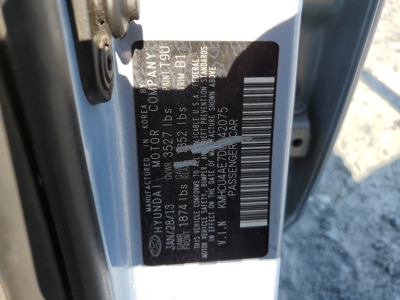 KMHCU4AE7DU442075 2013 Hyundai Accent Gls