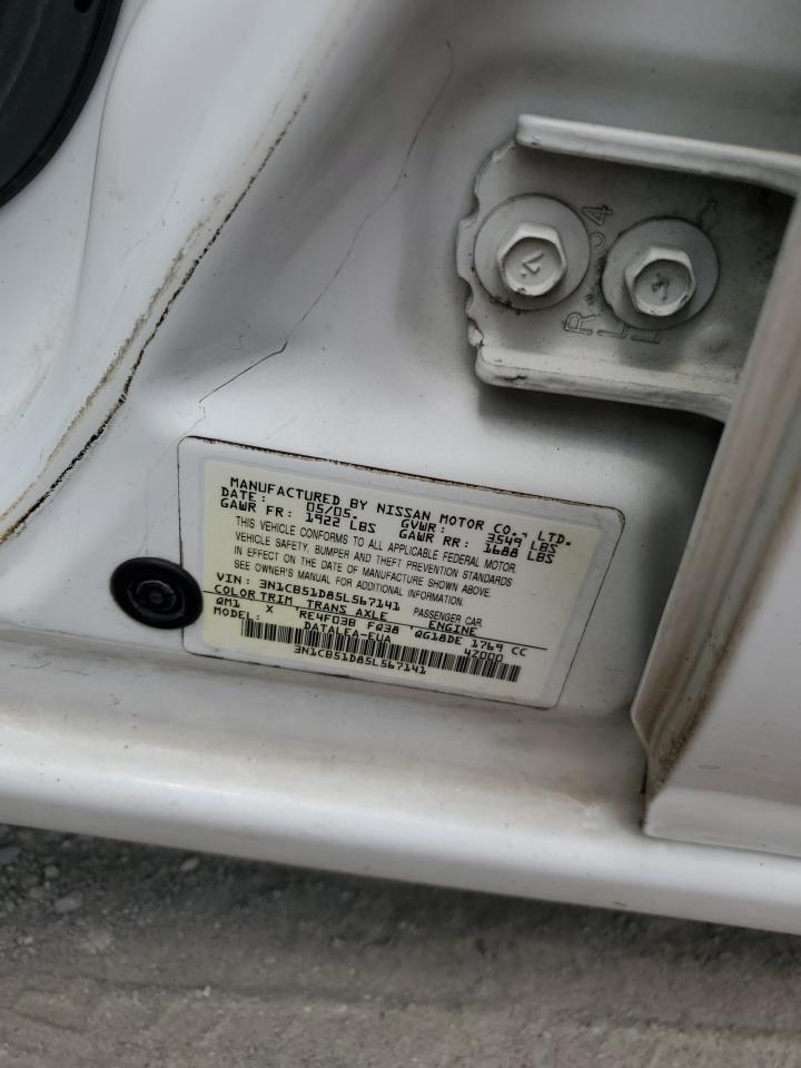 3N1CB51D85L567141 2005 Nissan Sentra 1.8