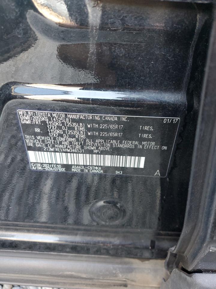 2017 Toyota Rav4 Xle VIN: 2T3WFREV4HW346531 Lot: 69169724