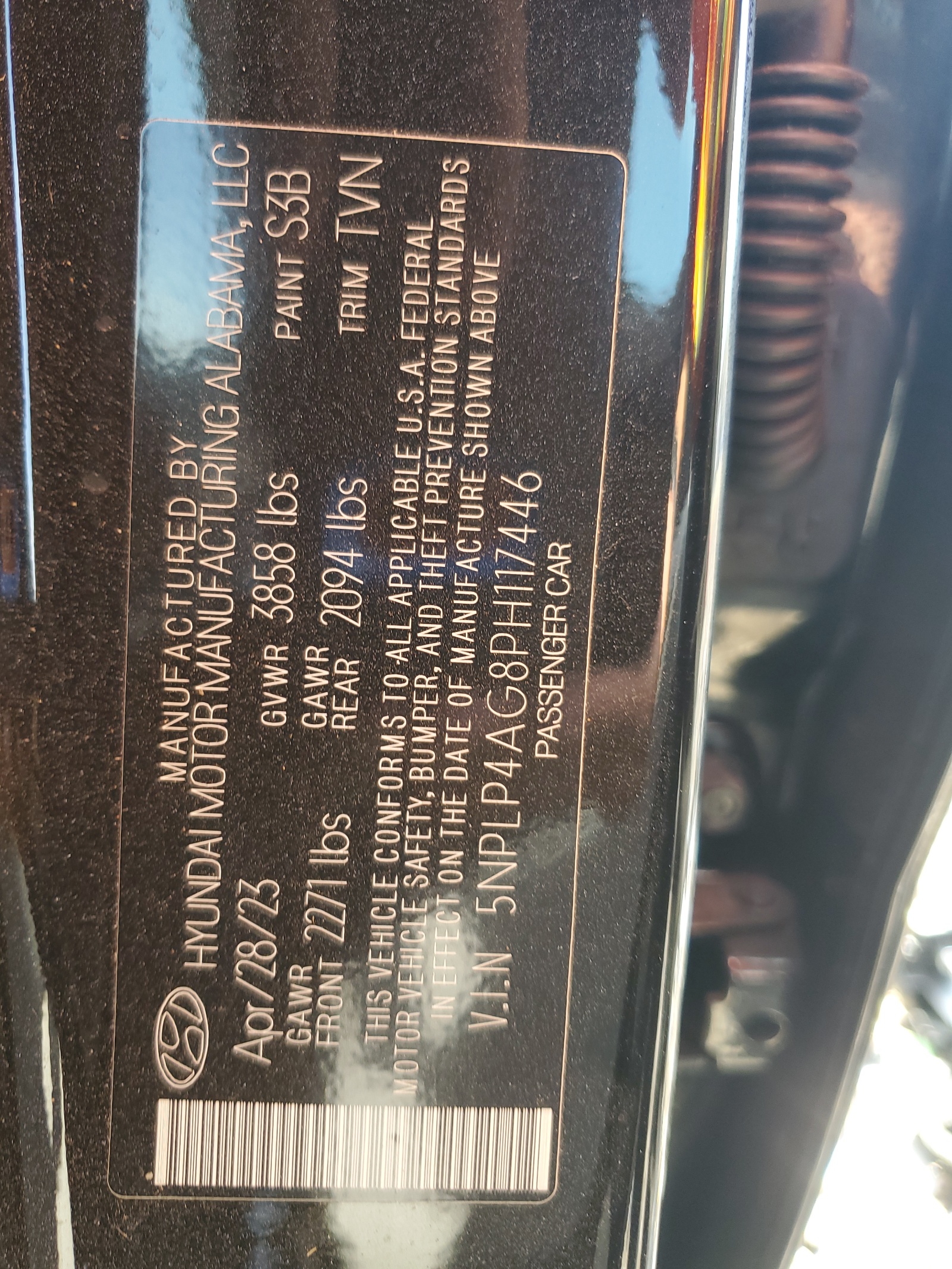 2023 Hyundai Elantra Limited vin: 5NPLP4AG8PH117446