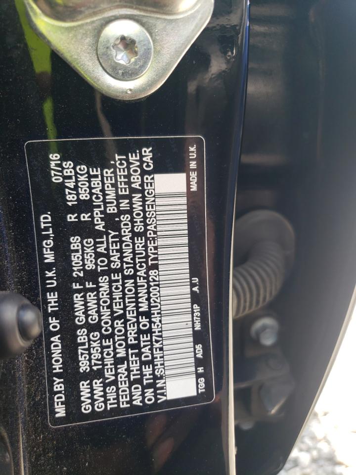 SHHFK7H54HU200128 2017 Honda Civic Ex