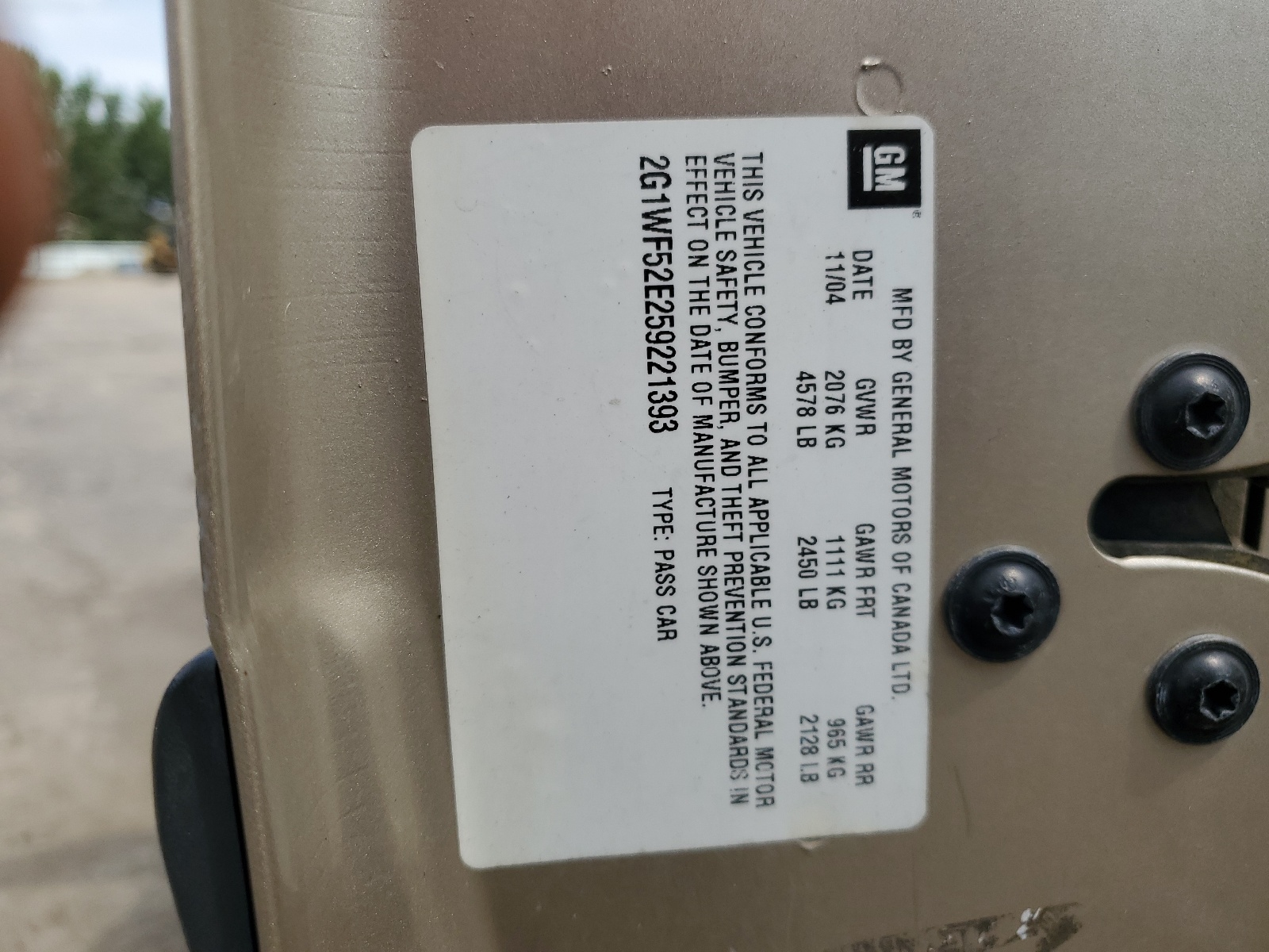 2G1WF52E259221393 2005 Chevrolet Impala