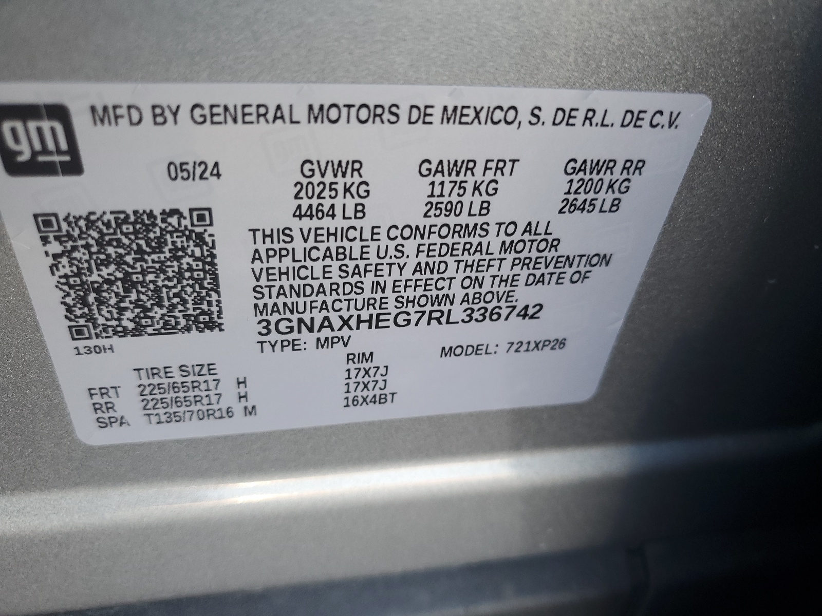 3GNAXHEG7RL336742 2024 Chevrolet Equinox Ls