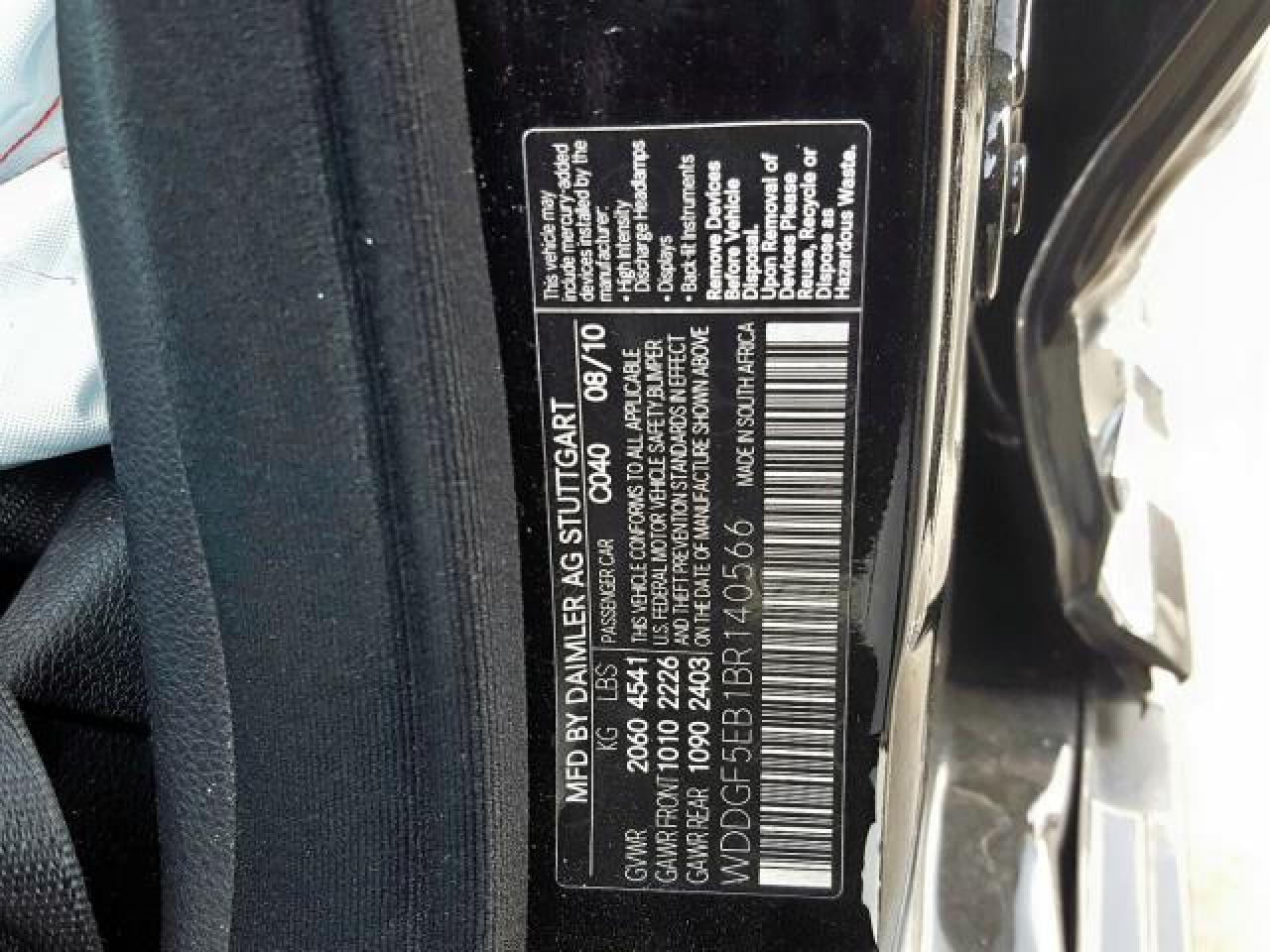 2011 Mercedes-Benz C 300 VIN: WDDGF5EB1BR140566 Lot: 66898294