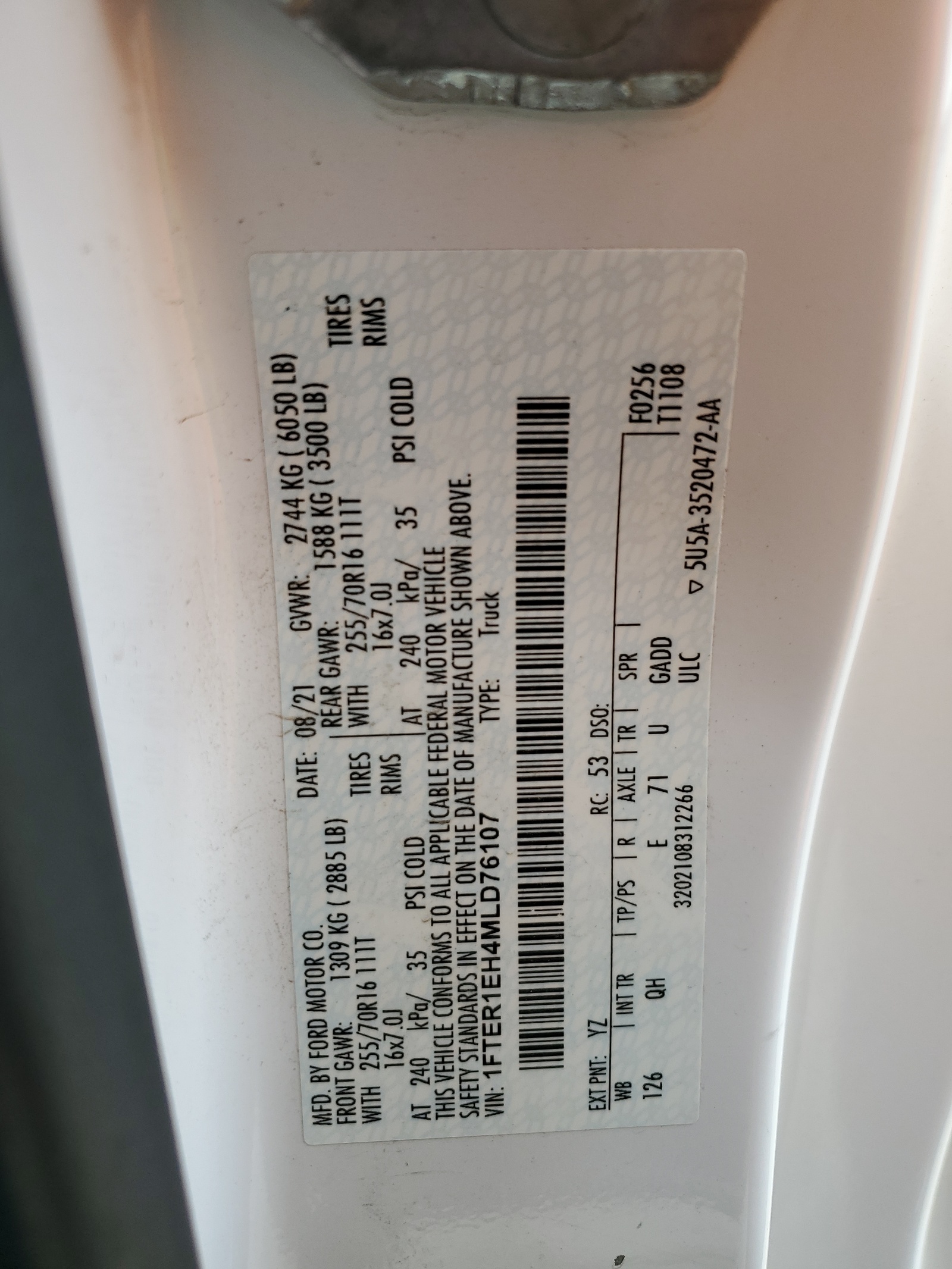 1FTER1EH4MLD76107 2021 Ford Ranger Xl