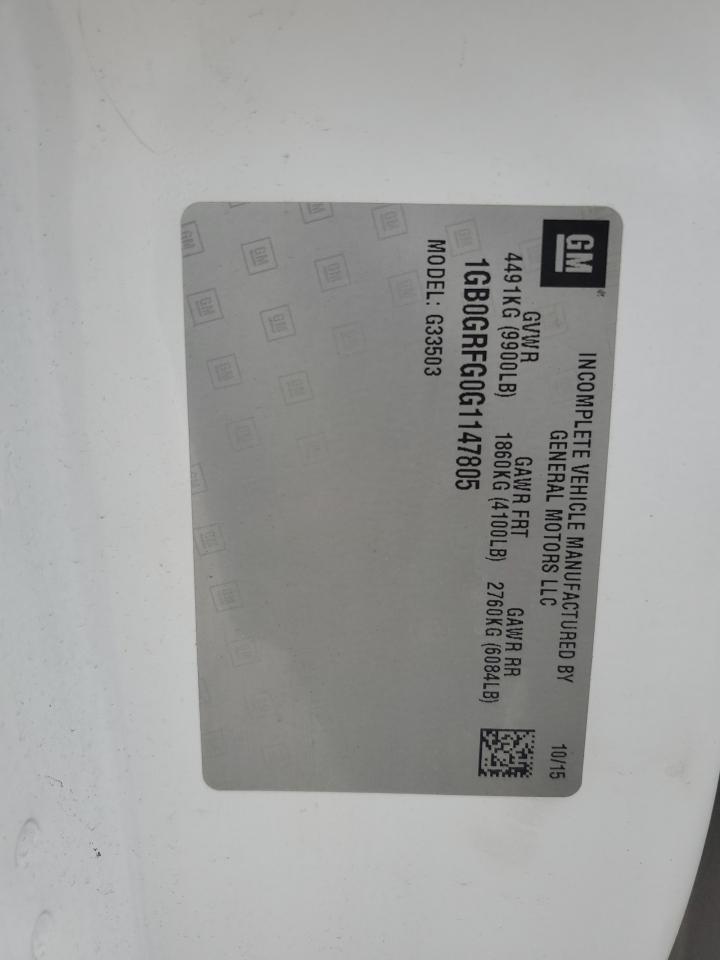 2016 Chevrolet Express G3500 VIN: 1GB0GRFG0G1147805 Lot: 67984994