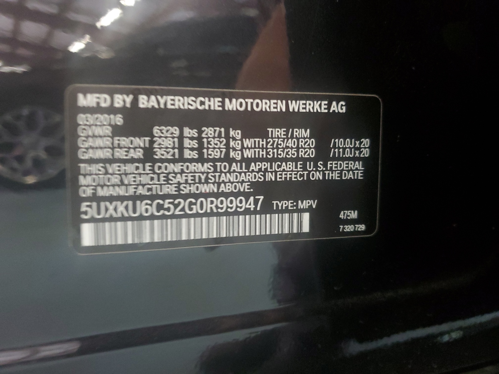 5UXKU6C52G0R99947 2016 BMW X6 xDrive50I