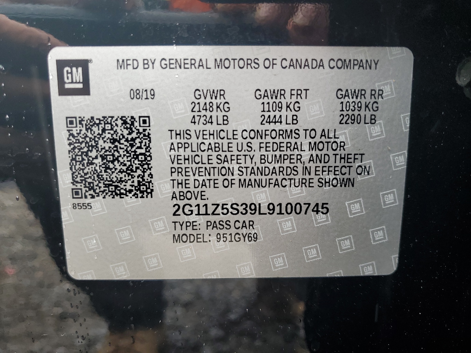 2G11Z5S39L9100745 2020 Chevrolet Impala Lt