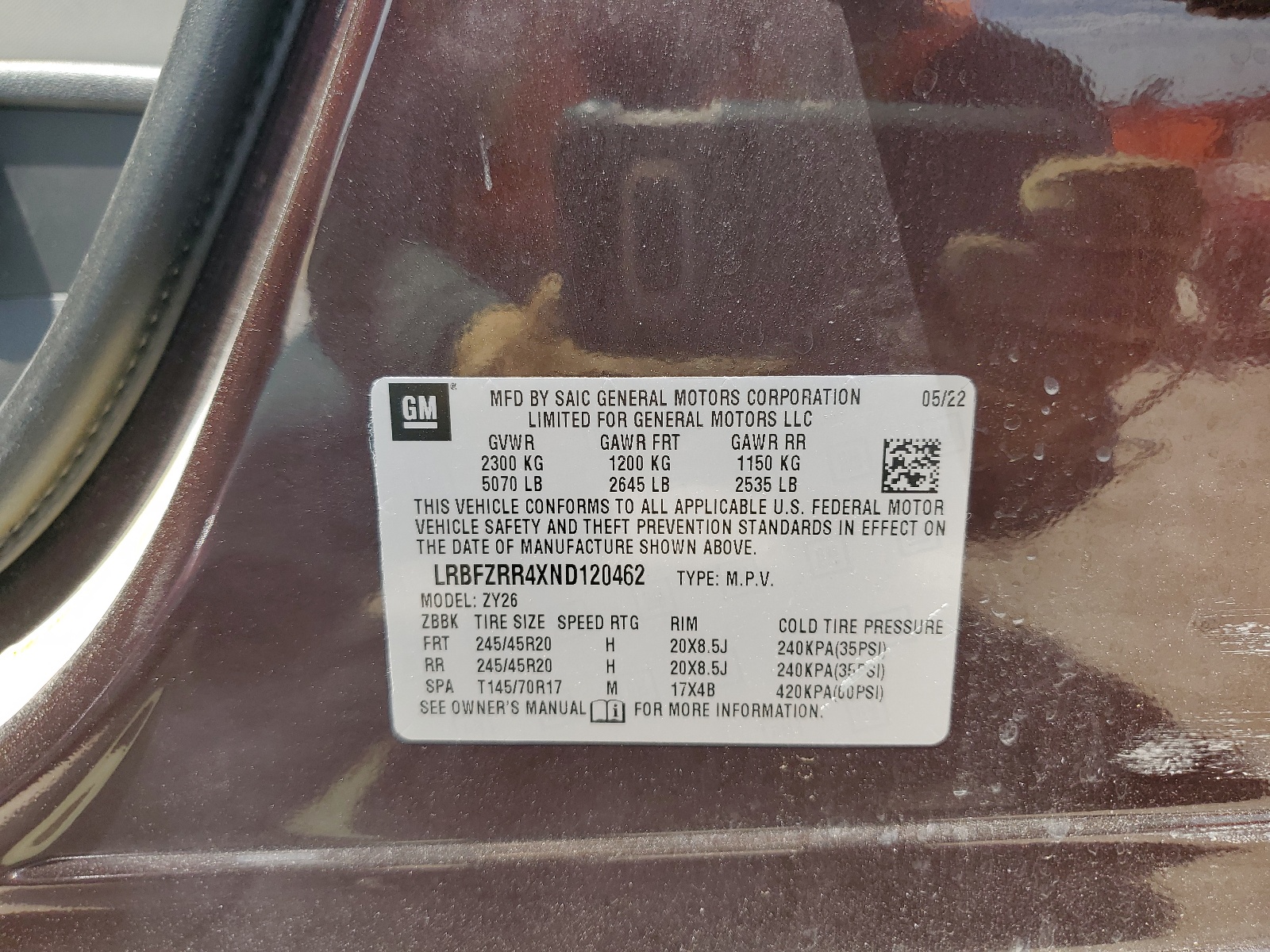 LRBFZRR4XND120462 2022 Buick Envision Avenir