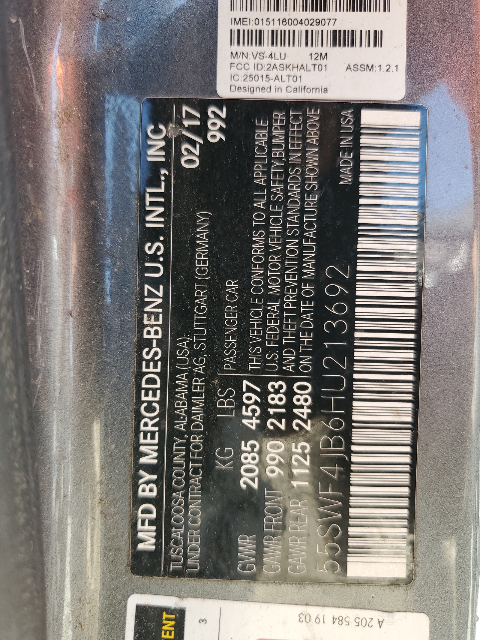 55SWF4JB6HU213692 2017 Mercedes-Benz C 300