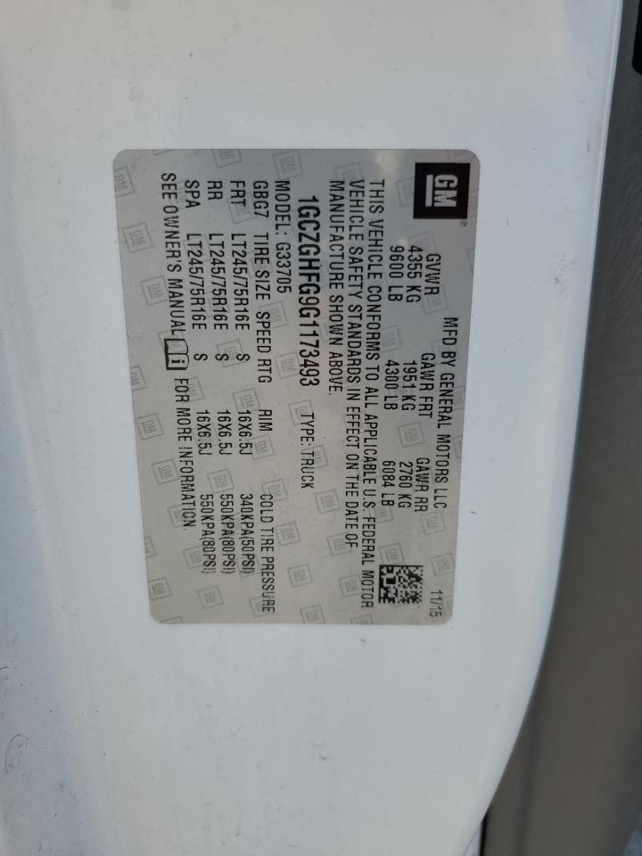 2016 Chevrolet Express G3500 VIN: 1GCZGHFG9G1173493 Lot: 65902364