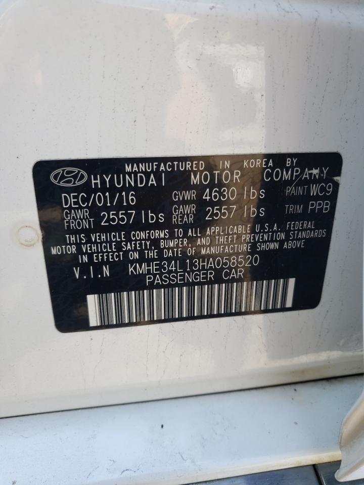 KMHE34L13HA058520 2017 Hyundai Sonata Hybrid